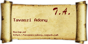 Tavaszi Adony névjegykártya